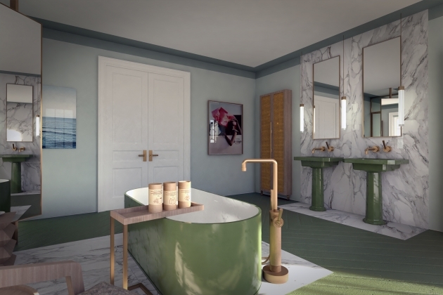 Stylish Avocado Bathroom Modern Image