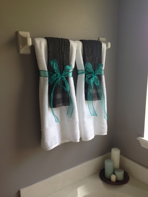 Stylish Bathroom Decor Gray And Teal Image