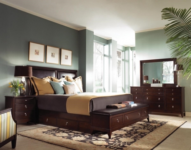 Stylish Bedroom Paint Colors With Dark Furniture Pic