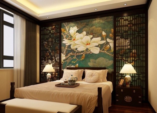 Stylish Oriental Bedroom Design Pic