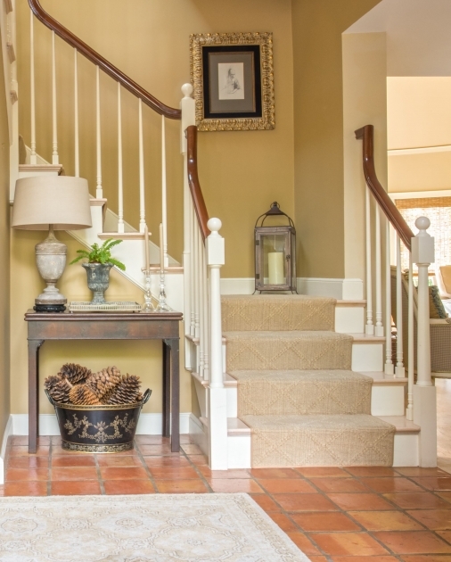 Stylish Top Of Stairs Decorating Image