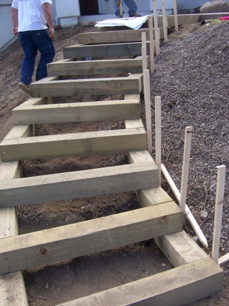 Surprising Wooden Garden Stairs Picture