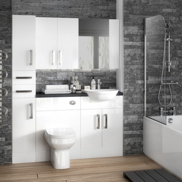 Top Bathroom Fitted Furniture White Gloss Pic