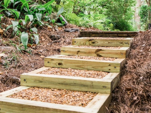 Top Wooden Garden Stairs Pic