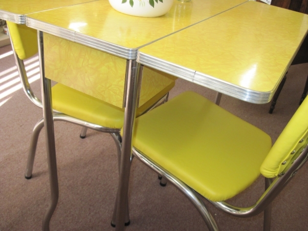Top Yellow Retro Kitchen Table And Chairs Image