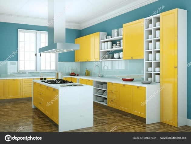 Wonderful Modern Yellow Kitchen Photo