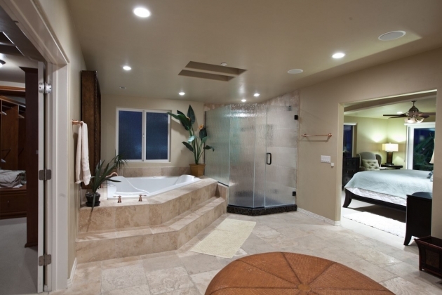 Wonderful Open Master Bedroom And Bathroom Ideas Pic
